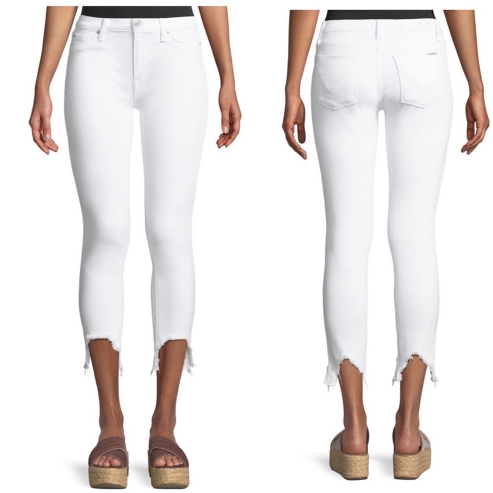 Hudson White  Mid-rise Tally Skinny Crop Jeans .  Size 25